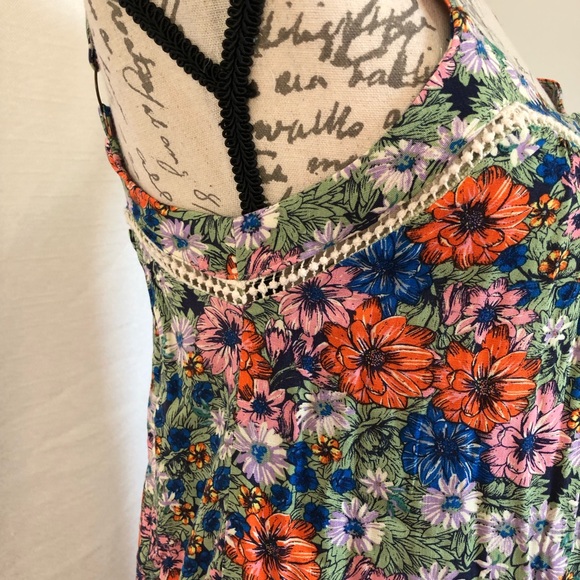 Wild Fable Womens Dress Floral XS Green/Orange - Picture 6 of 12